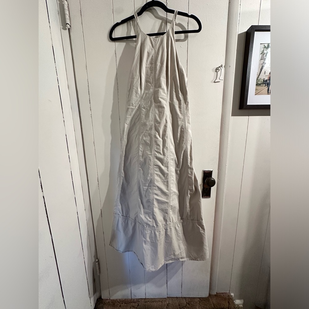 Anthropologie Maeve Light Gray Parachuted Halter Dress